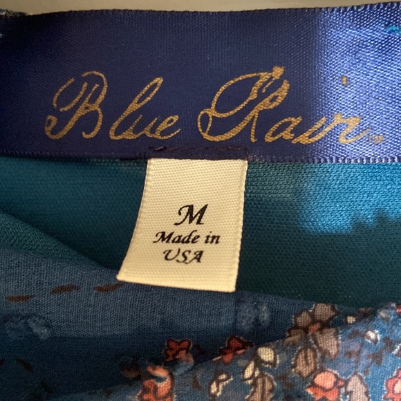 Turquoise Floral Halter Dress-Medium - Picture 3 of 4